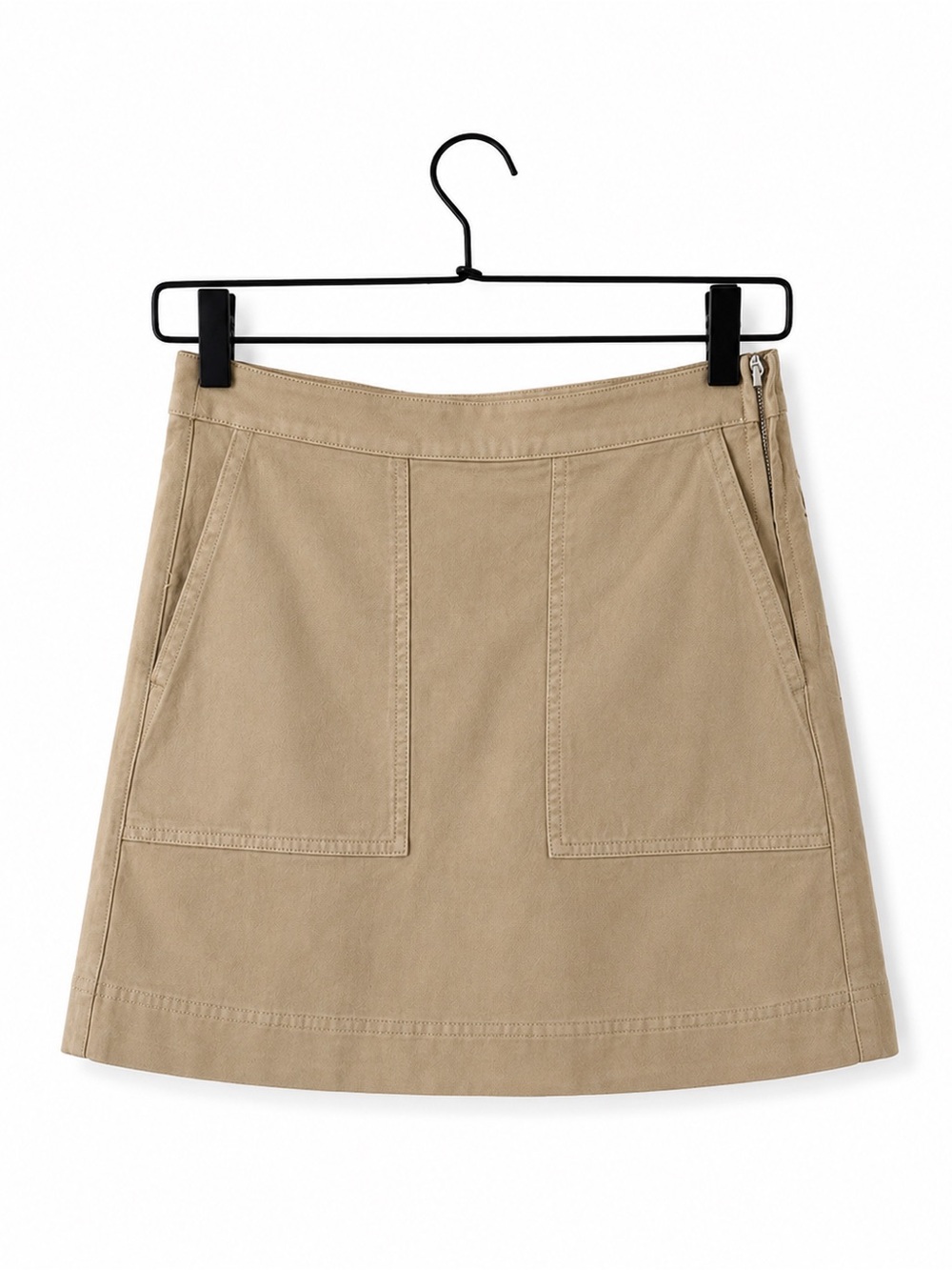 Alex Mill Utility Side Zip Mini Skirt Khaki Size 2 Preppy Casual